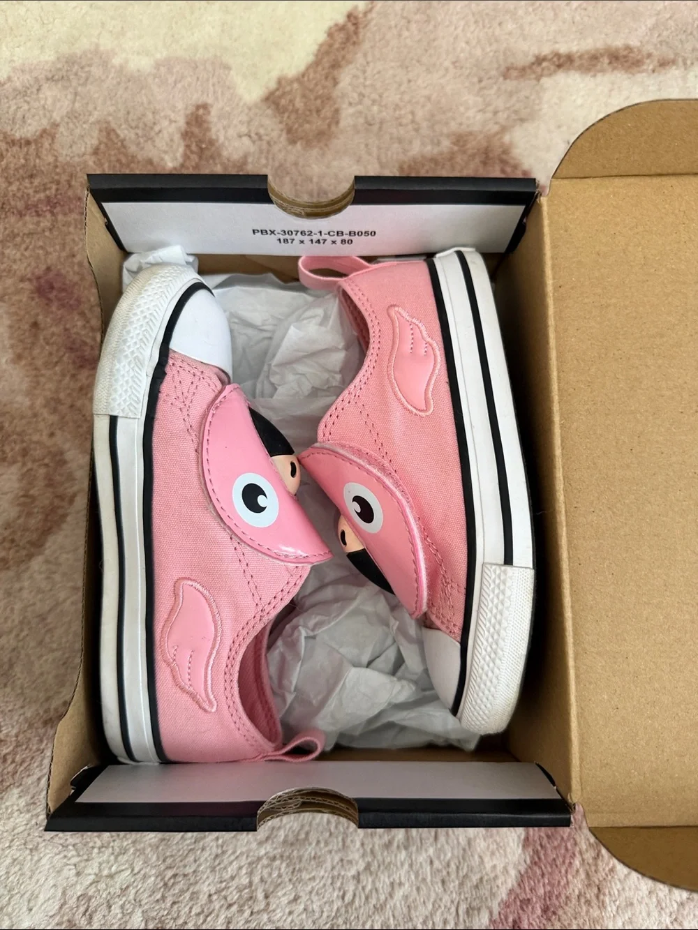 Converse Pink Flamingo Slip-On Girls Velcro Sneakers